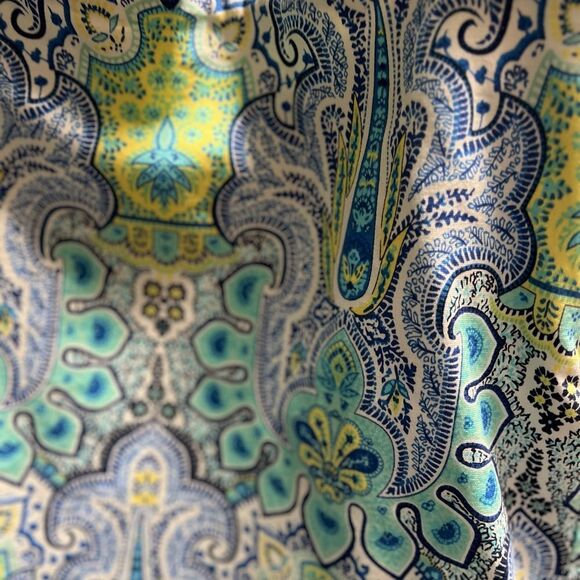 Talbots Vibrant Blue and Yellow Pencil Skirt #DO197 - Picture 5 of 6